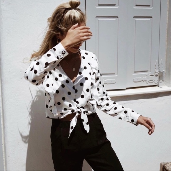 Polkadot long sleeve Blouse by Bardot - Picture 2 of 6